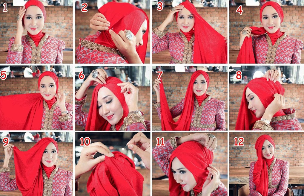 Tutorial hijab kebaya simpel untuk pesta